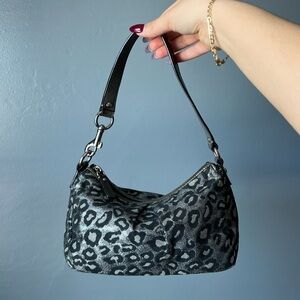 Coach Metallic Ocelot Leopard Print Shoulder Bag